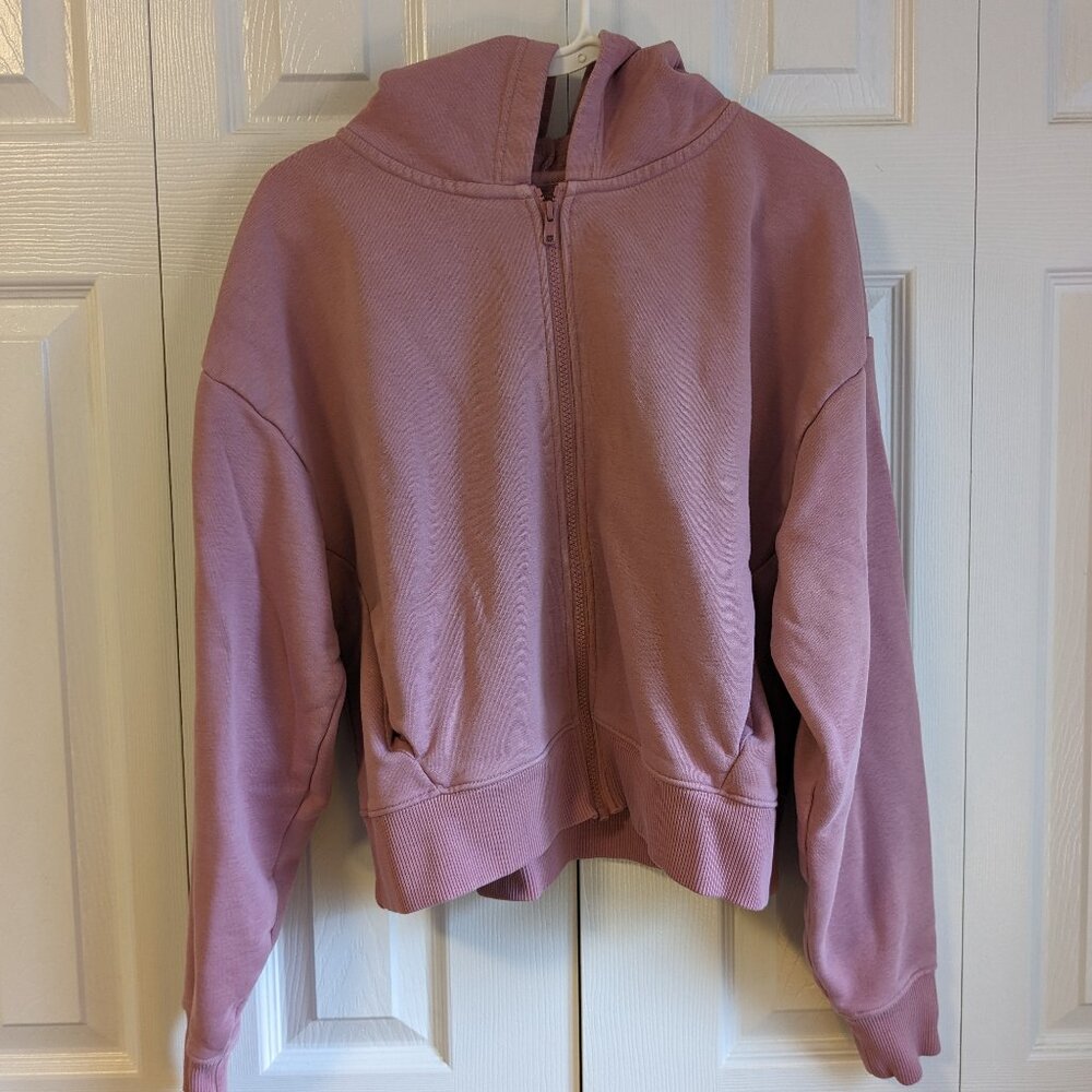 Pact Hoodie Women's Medium Pastel Pink Organic Cotton Full Zip Sweatshirt